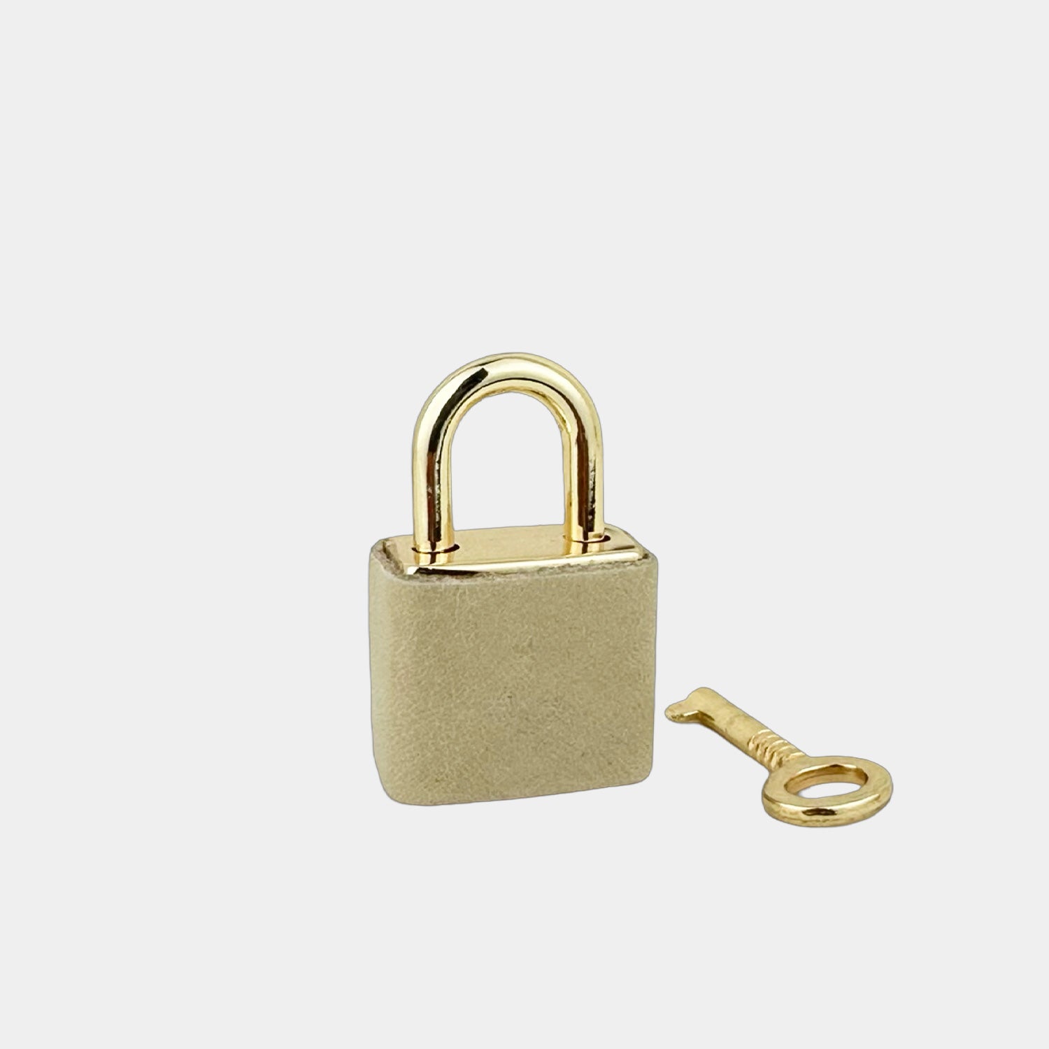 Smooth Leather Torrone Padlock Gold