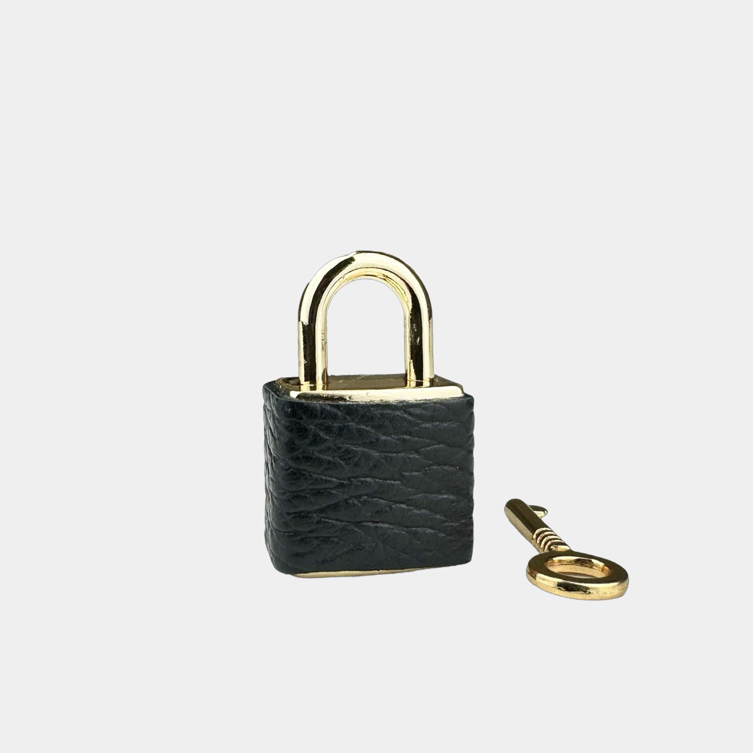 Hammered Gold Black Padlock