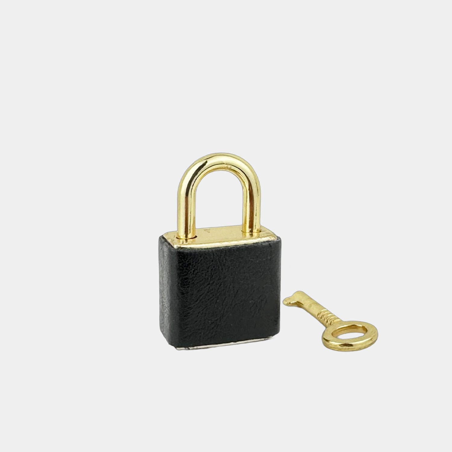 Carbon Padlock Smooth Leather Gold