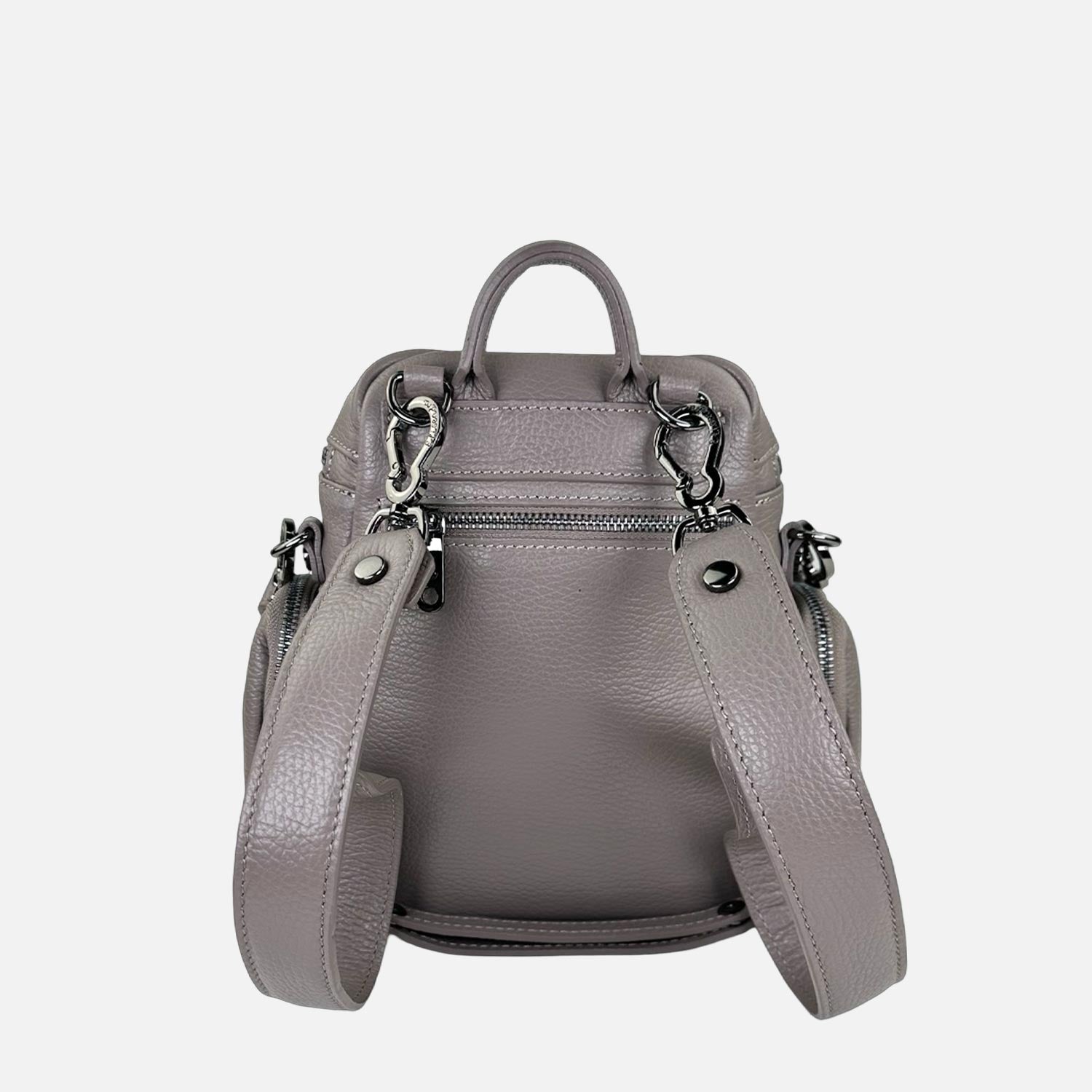 Saray Mini Smoke Backpack Hammered Leather Dark