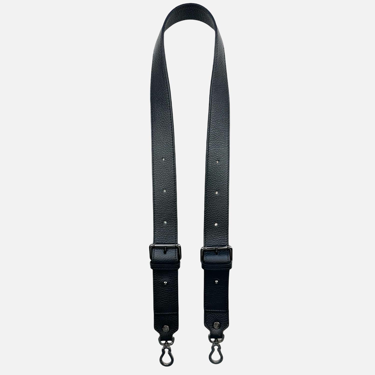 Shoulder Strap 120 cm Black Hammered Leather Dark