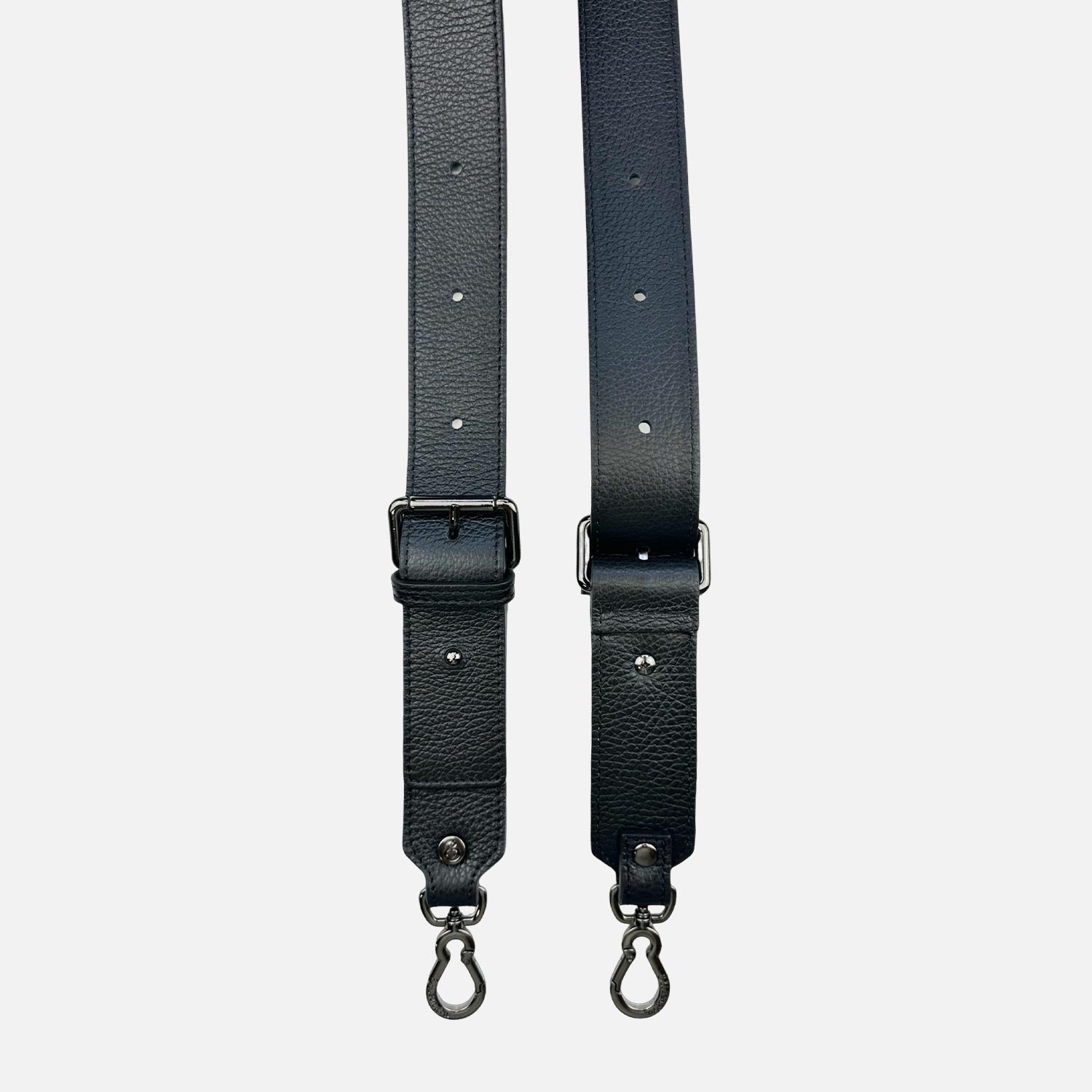 Shoulder Strap 120 cm Black Hammered Leather Dark