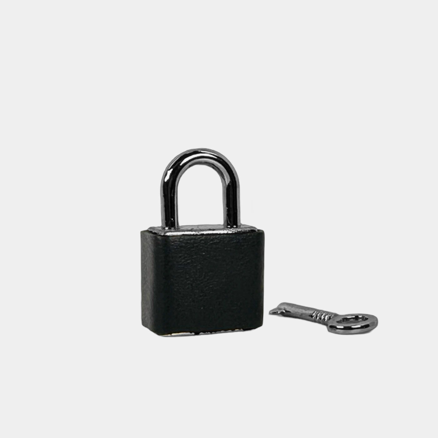 Black Smooth Leather Dark Padlock 